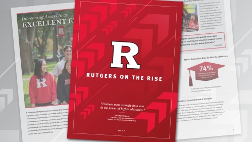 Cover of Rutgers on the Rise Brochure