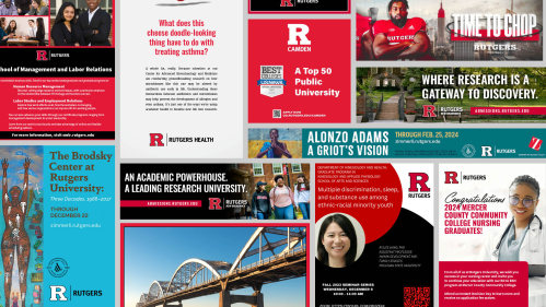 Multiple samples of Rutgers advertising