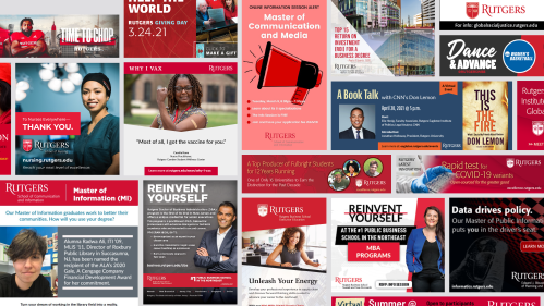 Multiple samples of Rutgers advertising