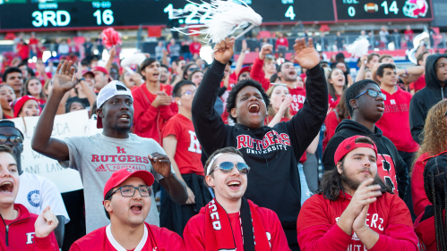 Rutgers fans cheering