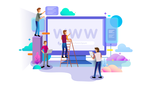Illustration of a website being made