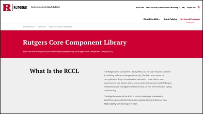 Rutgers Core Component Library Home Page