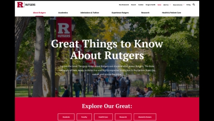 Great Things to Know About Rutgers website screenshot
