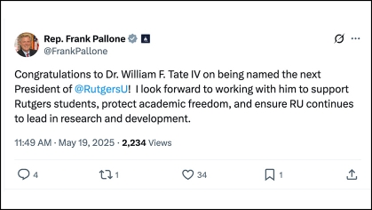 A social media post from Frank Pallone.