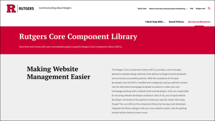 Rutgers Core Component Library webpage