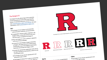 A page from the Rutgers Visual Identity System