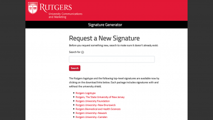 Rutgers Signature Generator website