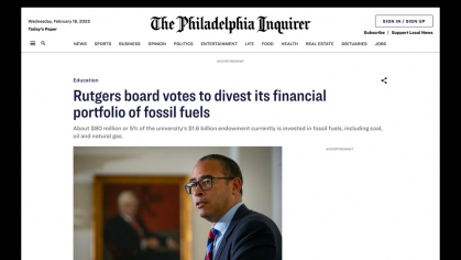 Rutgers Divests from Fossil Fuels
