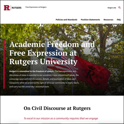 The Academic Freedom and Free Expression at Rutgers University Website