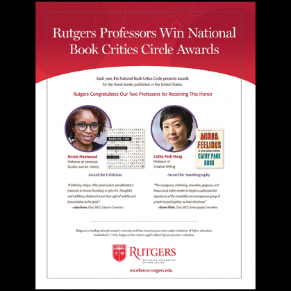 Rutgers professors win national book critics circle awards