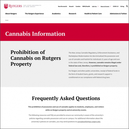 Cannabis information web page