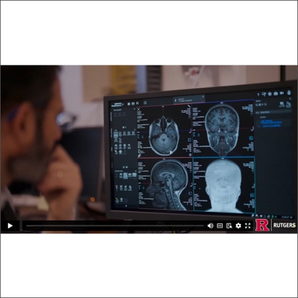 man looking at medical images