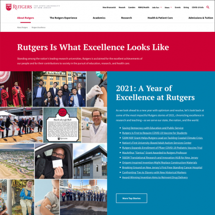 Rutgers Excellence landing page