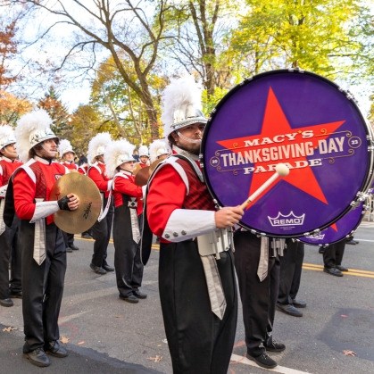 Rutgers marching band at the Macy's Thanksgivoing Day Parade