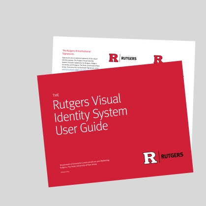 Cover of the Rutgers Visual Identity System User Guide