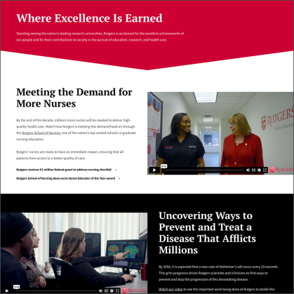 Rutgers Excellence homepage