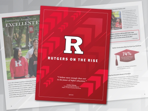 Cover of Rutgers on the Rise Brochure