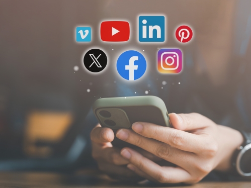 A collection of logos for social media apps.