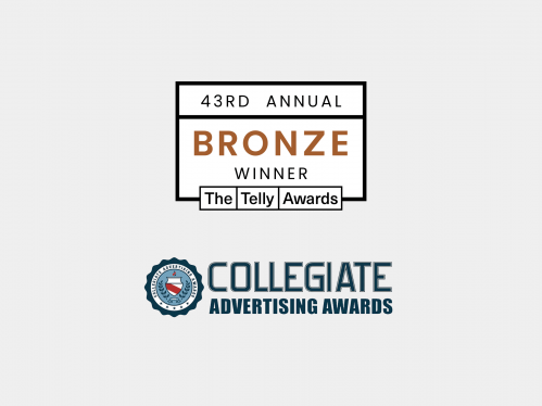 Telly and Collegiate Advertising award logos