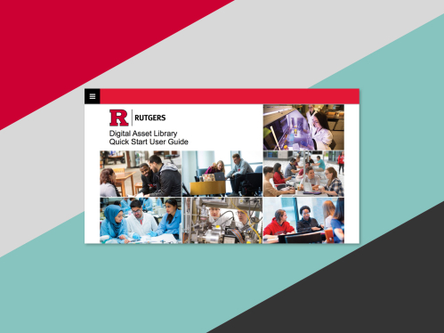 Cover of the Rutgers Digital Asset Library Quick Start User Guide
